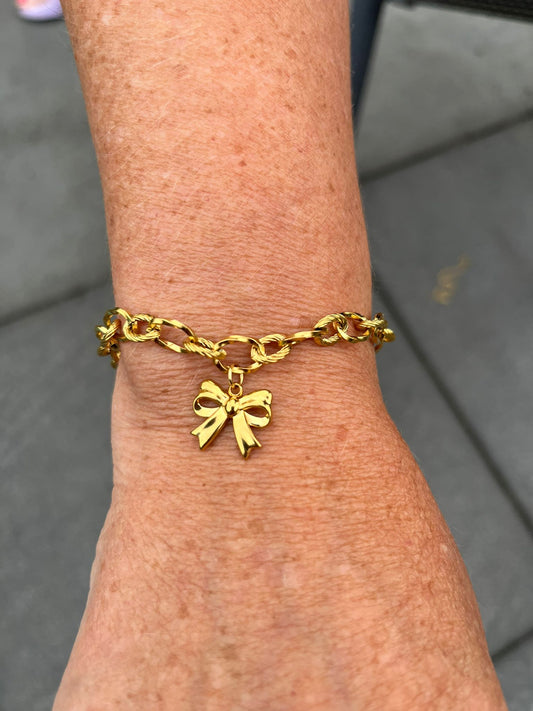 Zilveren strik armband