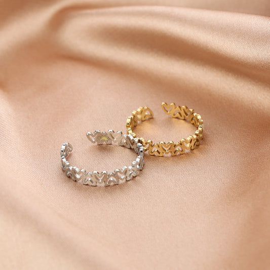 Ring met hartjes patroon