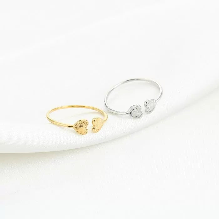 Dubbele hartjes ring