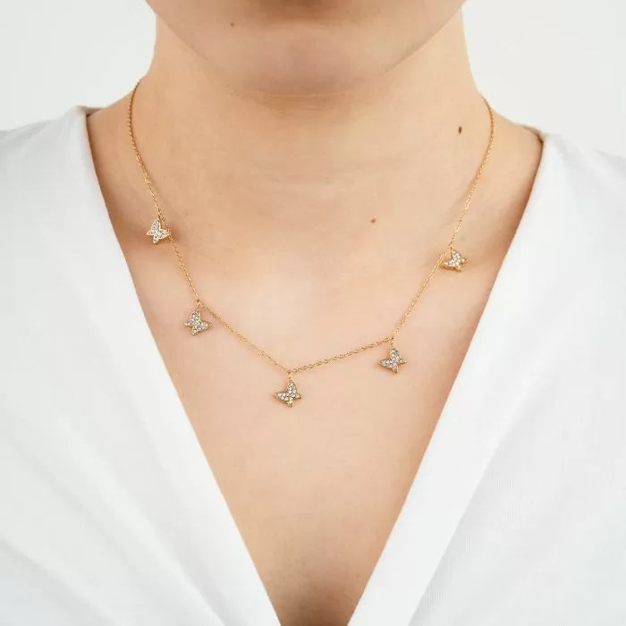 Ketting vlinder met glitters