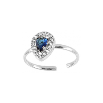 Ring met blauwe diamant