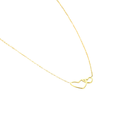 2 hartjes ketting - Goud