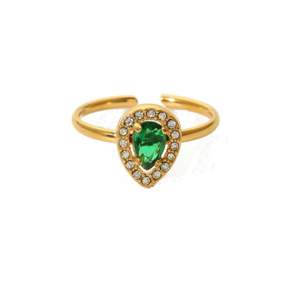 Ring met groene diamant