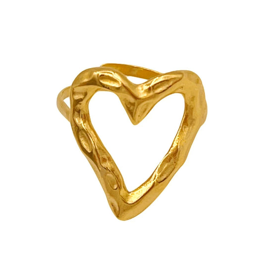 Big heart ring - Goud