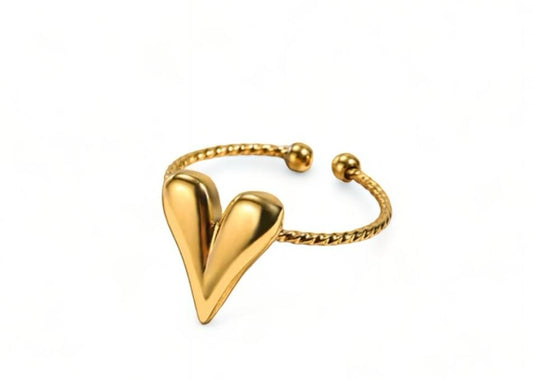 V hart ring - Goud