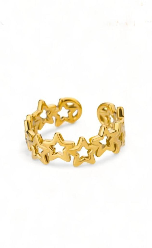 Linked stars ring - Goud