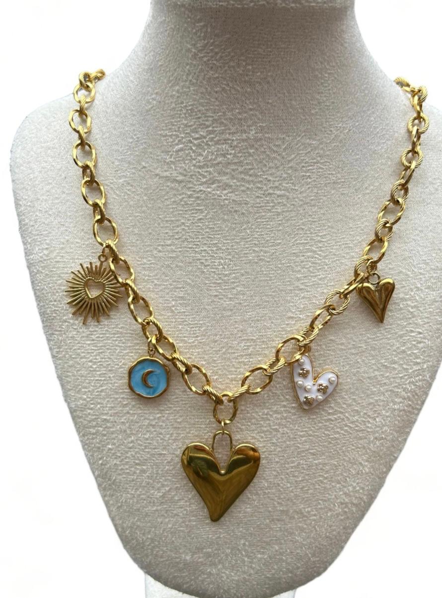 Bedelketting hart - Goud