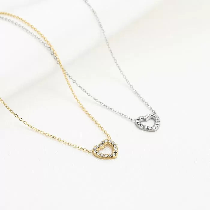 Hart ketting met strass