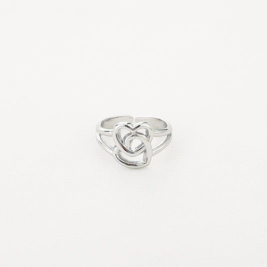 Ivy hartjes ring - Zilver