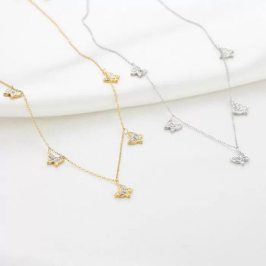 Ketting vlinder met glitters