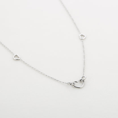 Isa hartjes ketting - Zilver