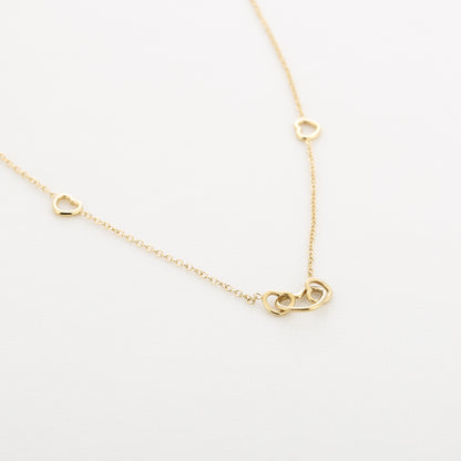 3 hartjes ketting - Goud