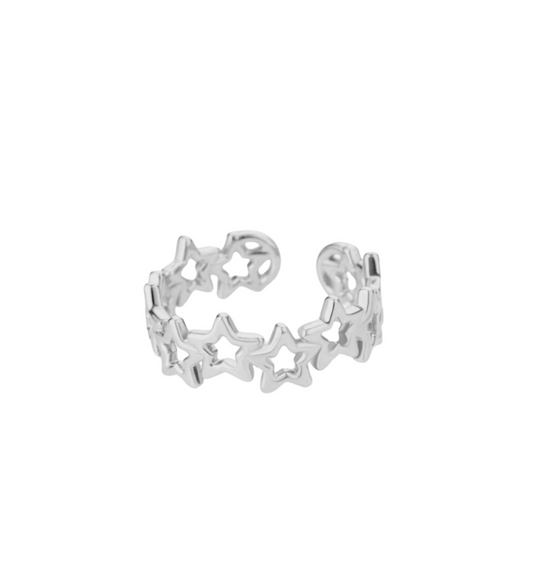 Linked stars ring - Zilver